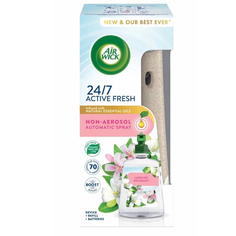 Air Wick Active Fresh automatski osveživač – Jasmin Bouquet – komplet uređaj + dopuna – 228 ml