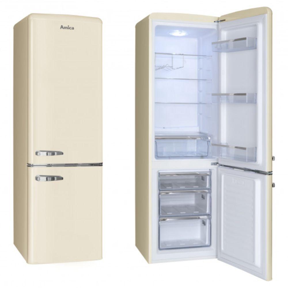 Amica Retro kombinovani frižider FK2965.3GAA 182cm krem – 255L Low Frost