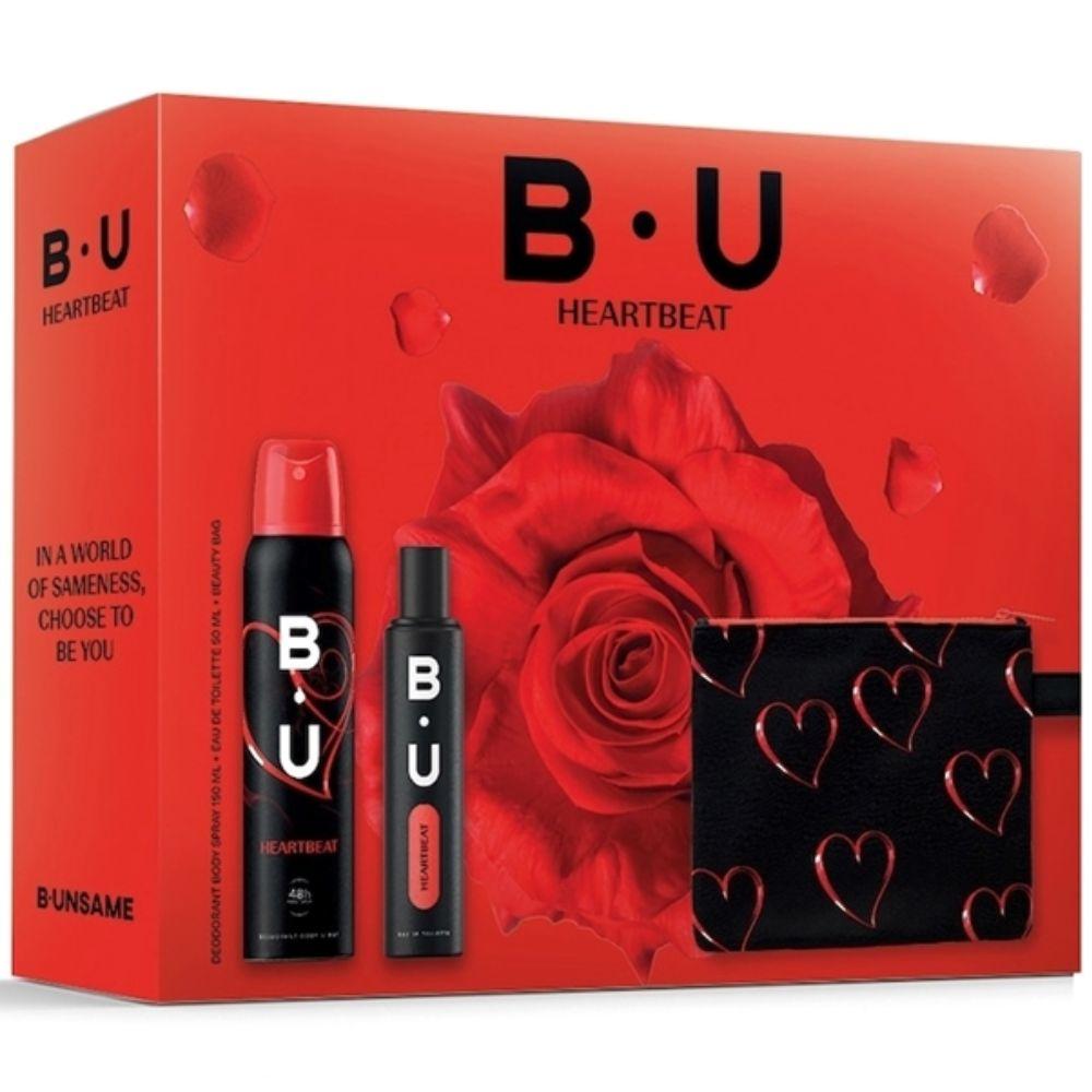 B.U. Heartbeat Poklon Set – Toaletna voda 50 ml + Dezodorans 150 ml + Neseser