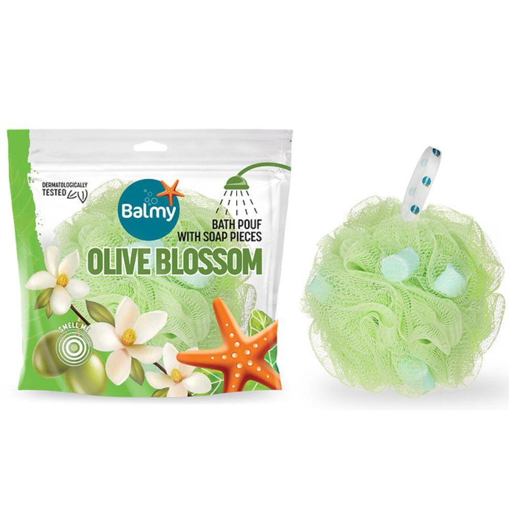 Balmy Olive Blossom sunđer za tuširanje sa sapunom – 75g – do 15 upotreba – miris maslinovog cveta