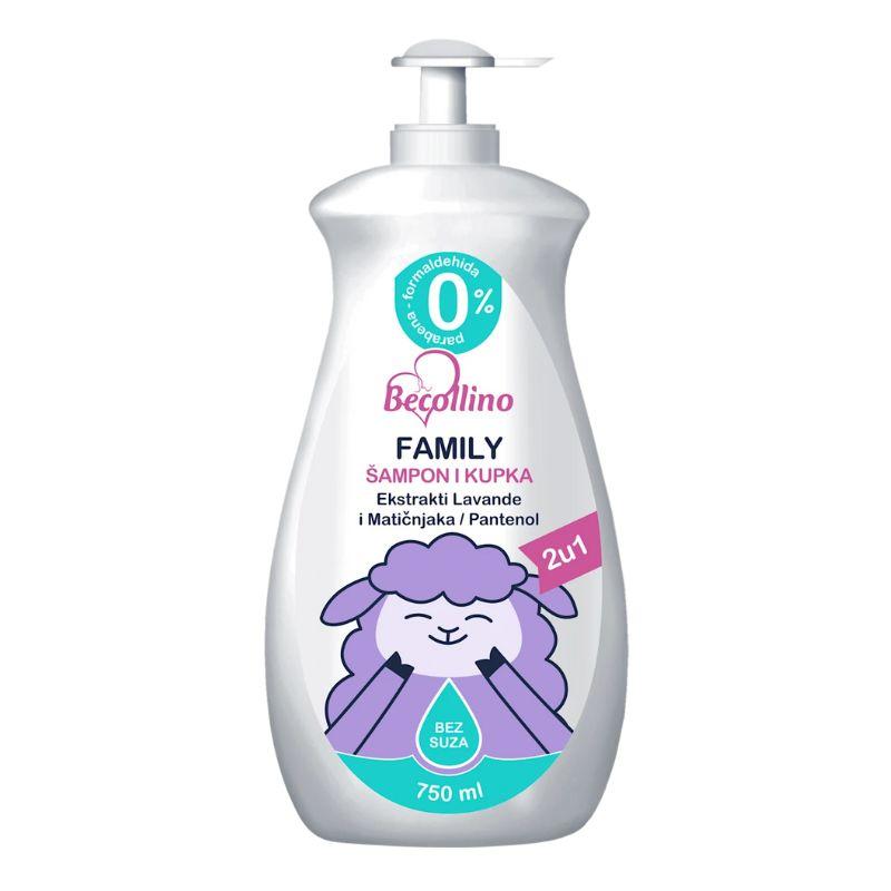 Becollino FAMILY 2u1 šampon i kupka – 750ml