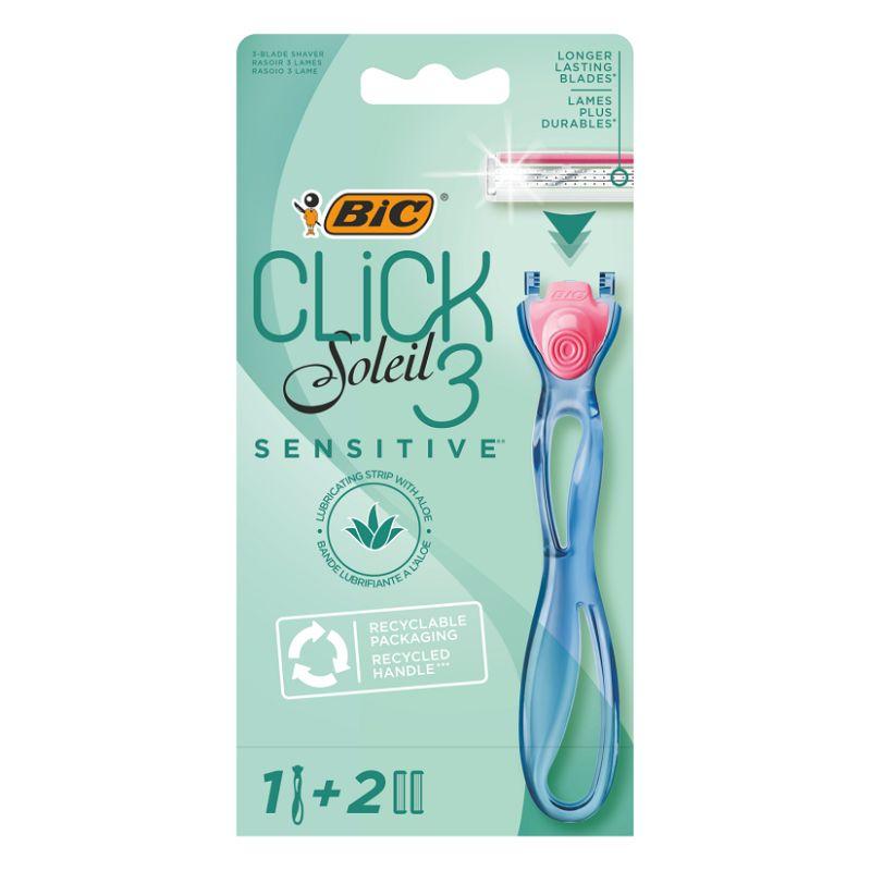 BIC Click3 Soleil Sensitive – Ženski brijač sistem (Ručica + 2 dopune)