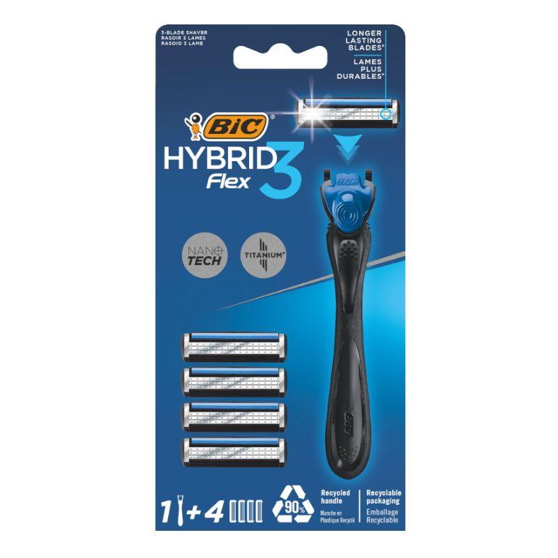 BIC Flex3 Hybrid – Muški brijač sistem (Ručica + 4 dopune)