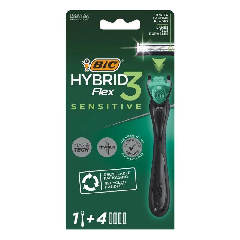 BIC Flex3 Sensitive Hybrid – Muški brijač sistem (Ručica + 4 dopune)