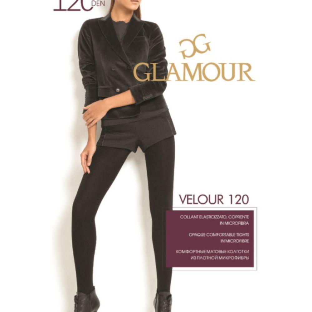 Čarape Glamour Velour 120 den 4-L CHOCOLATE