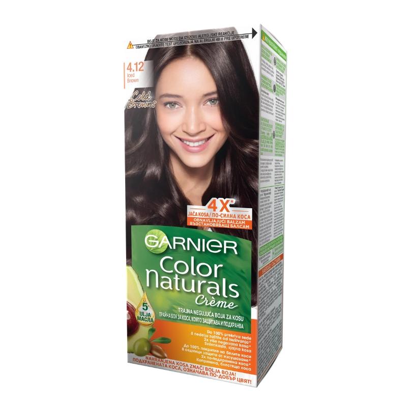 GARNIER Color Naturals Boja za kosu 4.12 - Hranljiva Krema za Bojenje