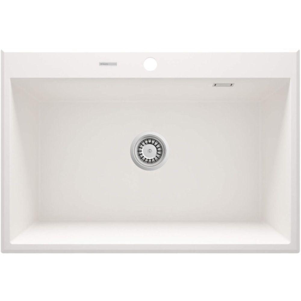 Deante Eridan ZQE A103 granitna sudopera 78/WH – Alabaster boja, 1 korito, daljinski podizač