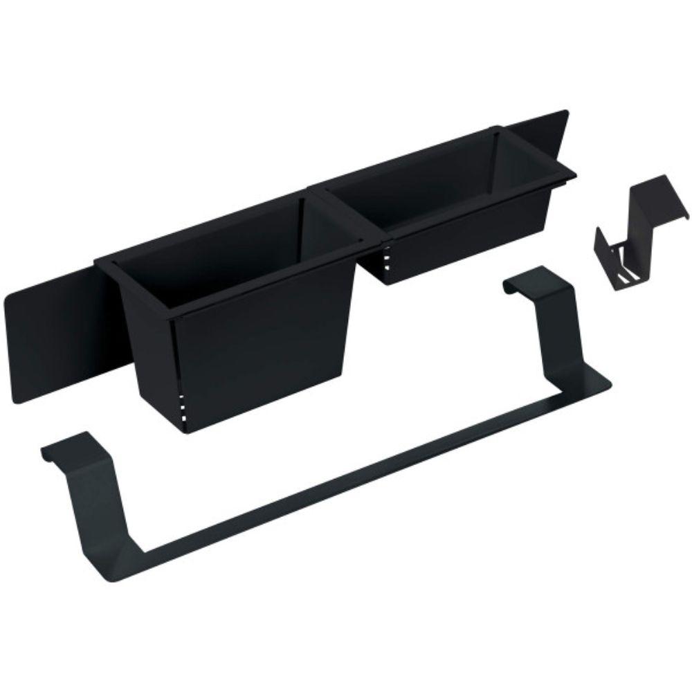 Deante set dodataka za sudoperu ZZMK011O – 3u1 crni set: korpa, držač za sunđer i krpe