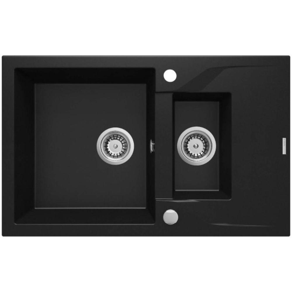 Deante sudopera Andante 78/BL/2/O ZQN N513 – granitna, crna, 1.5 korita, 78 cm