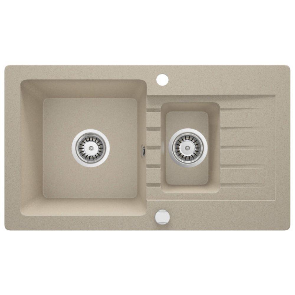 Deante sudopera Zorba 76/SD/O/2 ZQZ 7513 – Granitna sudopera u boji peska sa 1.5 korita i oceđivačem