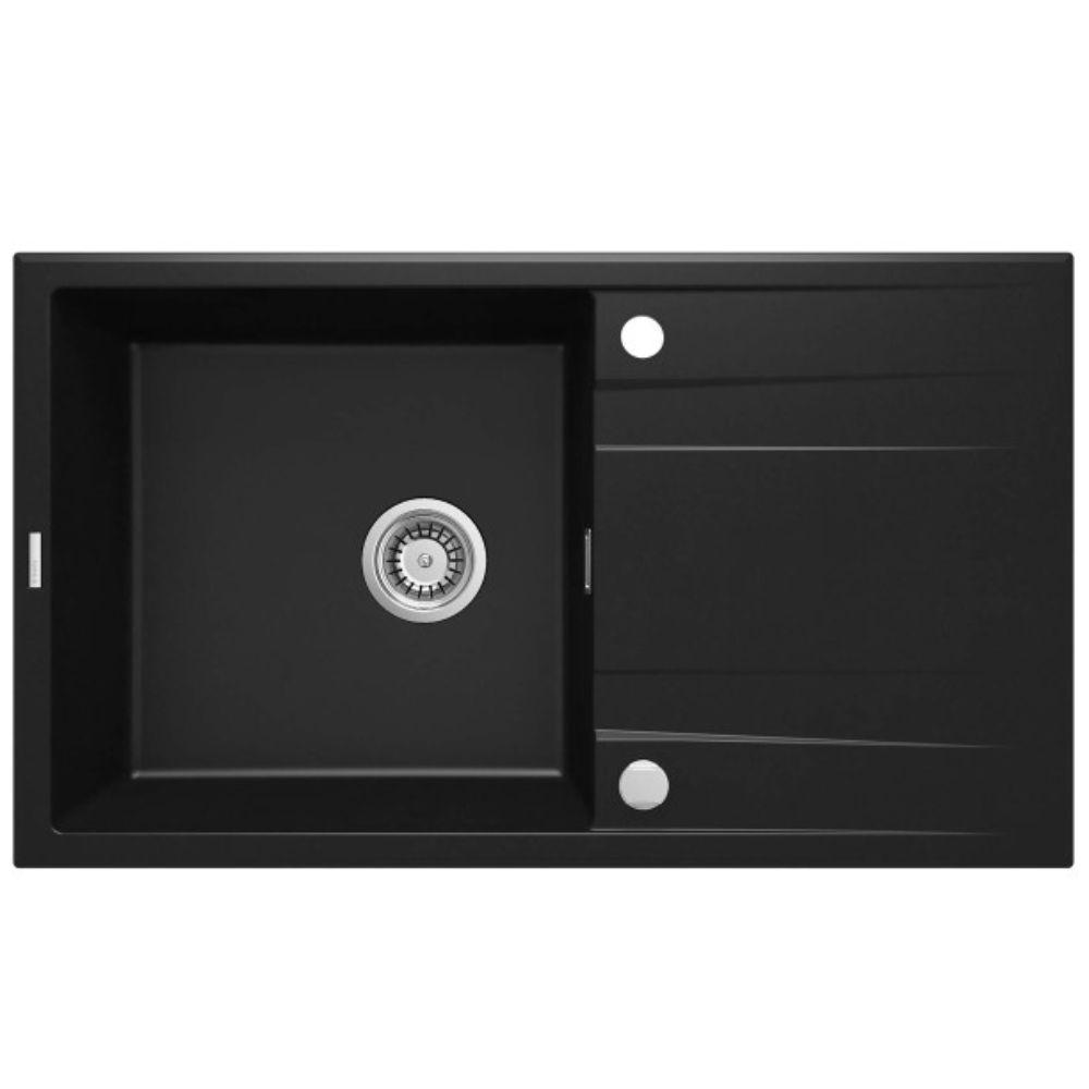 Deante ZQE N113 – Granitna sudopera Eridan 86/N/0, crna, sa daljinskim podizačem