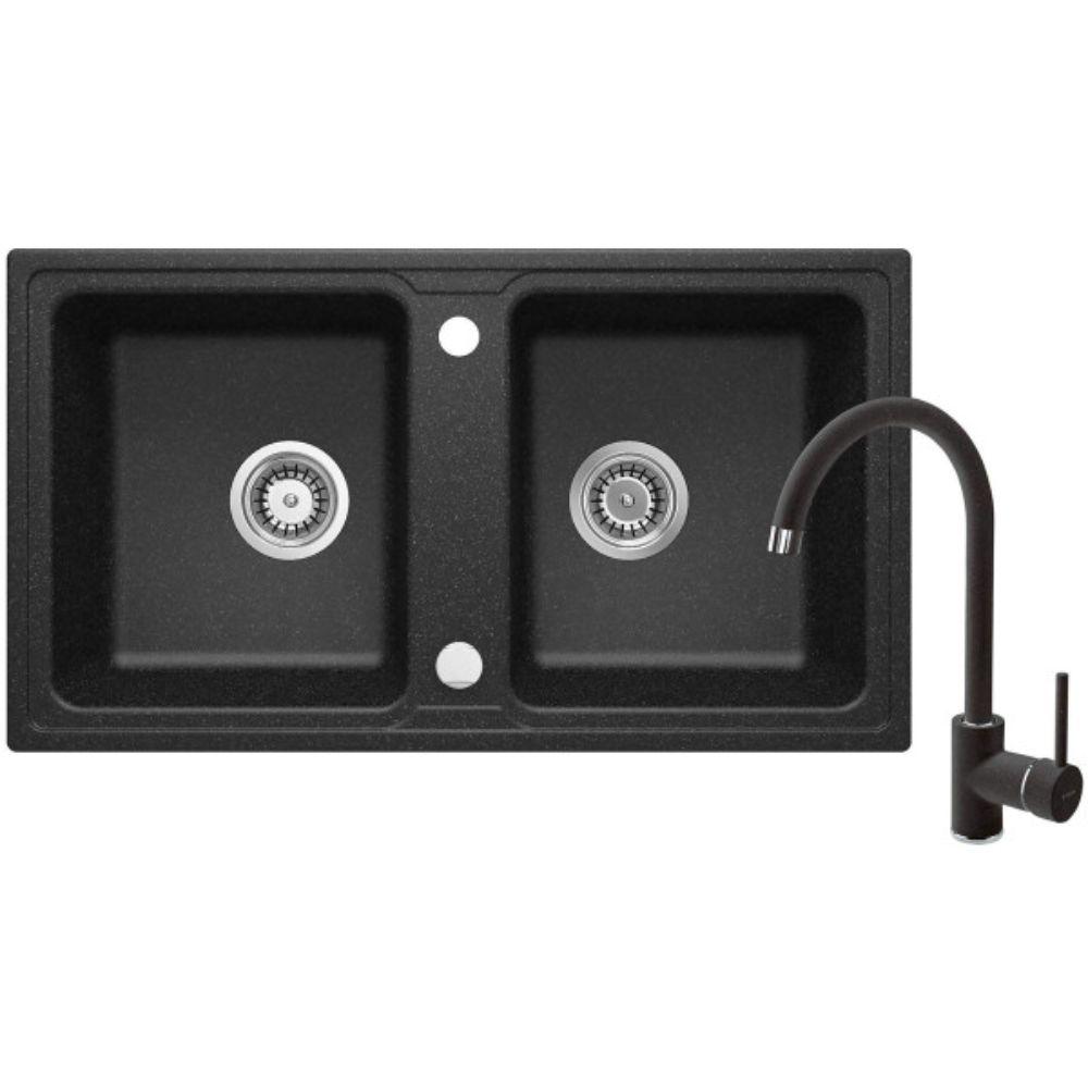 Deante ZQZA2203 – Set granitne sudopere ZQZ 2203 i slavine BEN 262M, grafit