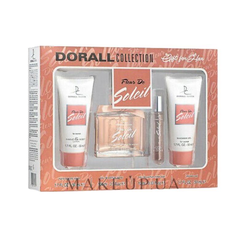 Dorall Collection Fleur De Soleil 4/1 Set za Žene (Losion za Ruke i Telo 50ml + EDP 100ml + Mini EDP 10ml + Gel za Tuširanje 50ml)