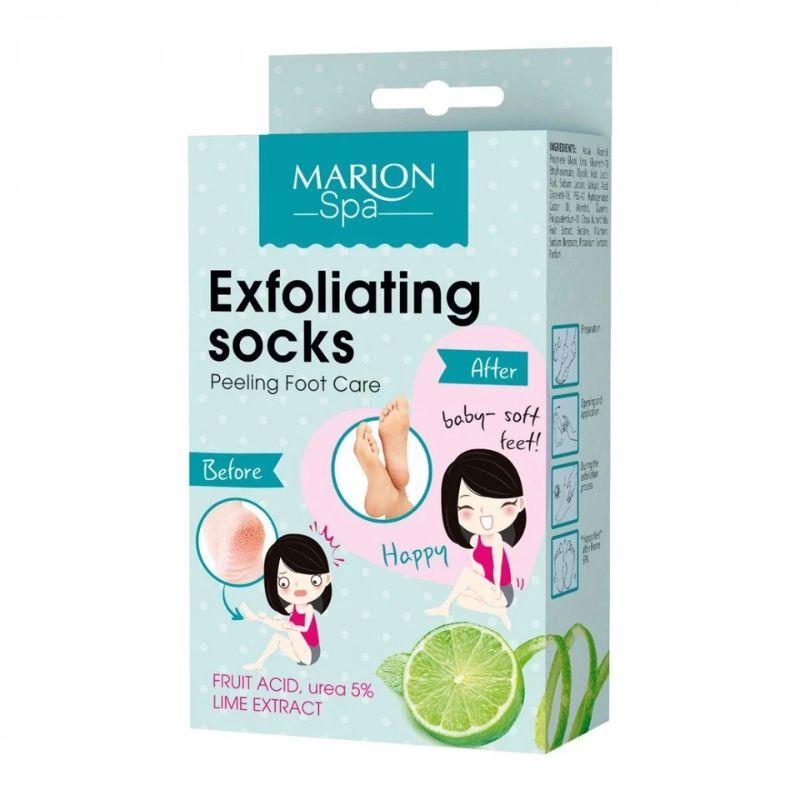 Exfoliating socks spa piling čarape za stopala - ekstrakt limete, 1 par Marion Spa