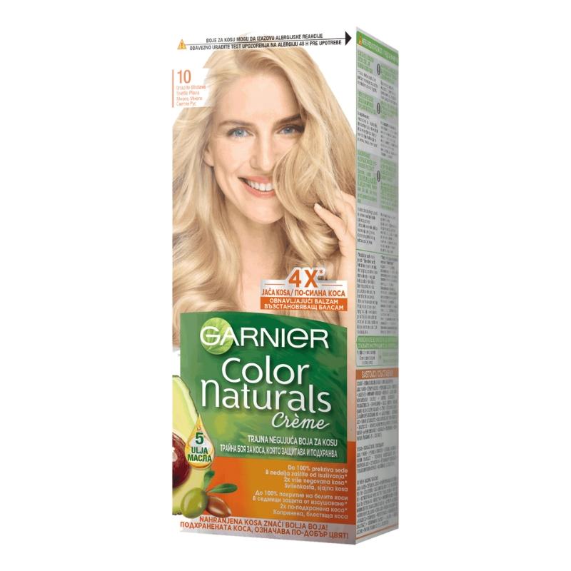 Garnier Color Naturals 10 Izrazito Blistava Svetlo Plava - Hranljiva Krema za Bojenje