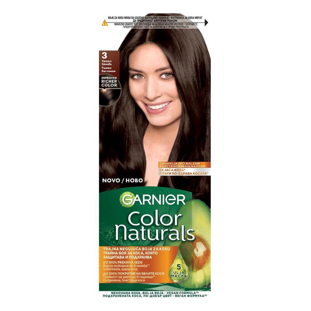 Garnier Color Naturals 3 – Tamno smeđa boja za kosu