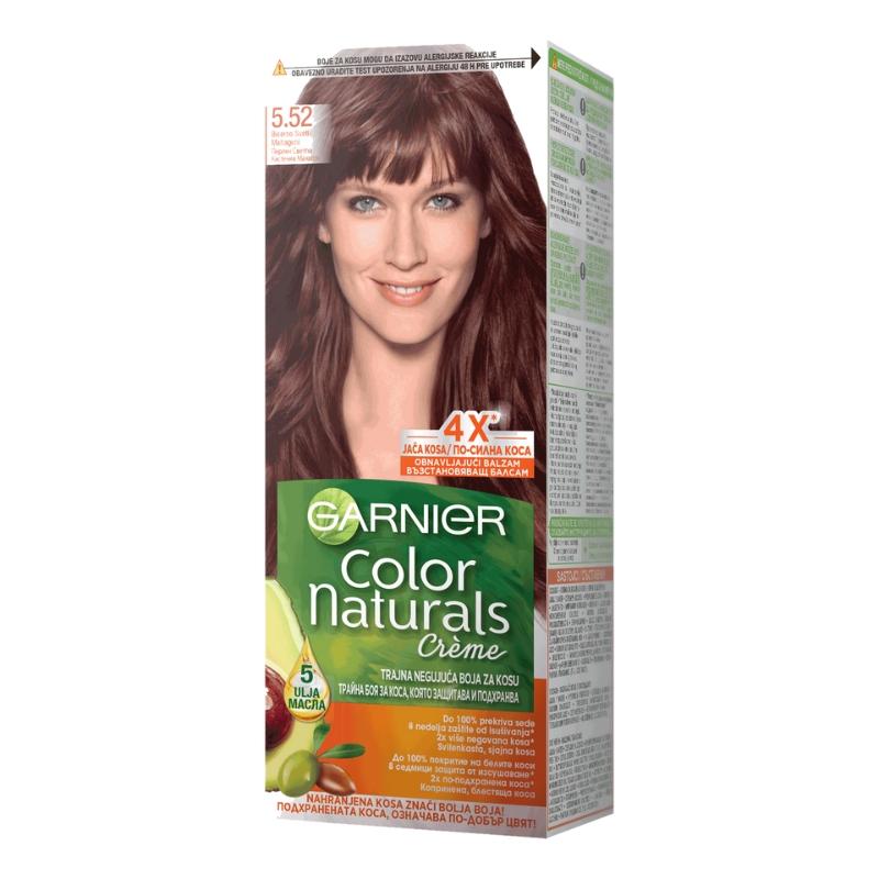 Garnier Color Naturals 5.52 Biserno Svetli Mahagoni - Hranljiva Krema za Bojenje