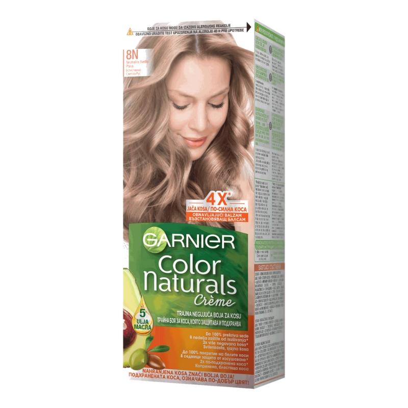 Garnier Color Naturals 8N Neutralno Svetlo Plava - Hranljiva Krema za Bojenje