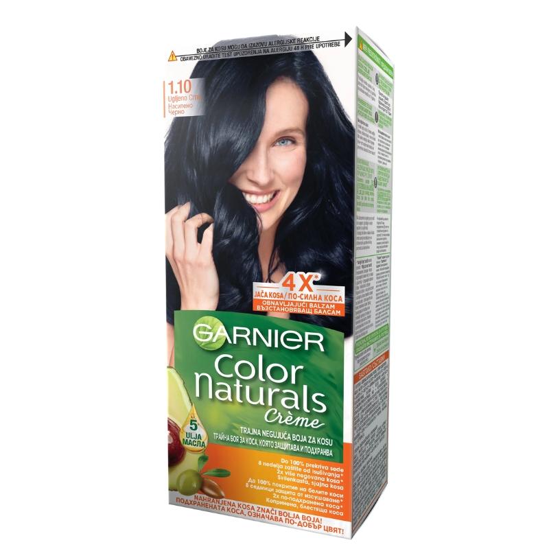 GARNIER Color Naturals Boja za kosu 1.10 - Hranljiva Krema za Bojenje