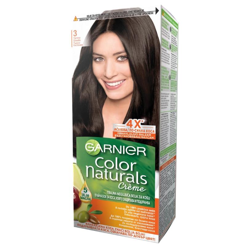 GARNIER Color Naturals Boja za kosu 3 - Hranljiva Krema za Bojenje