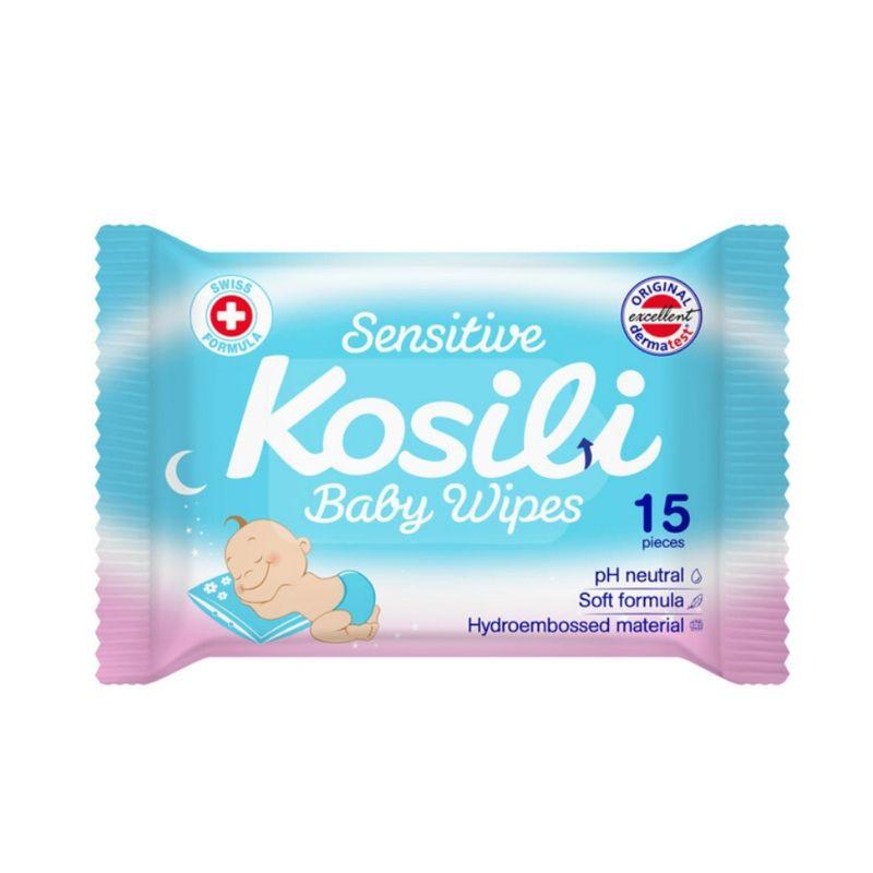 Kosili Ultra Sensitive vlažne maramice za bebe – Plave, 15 kom