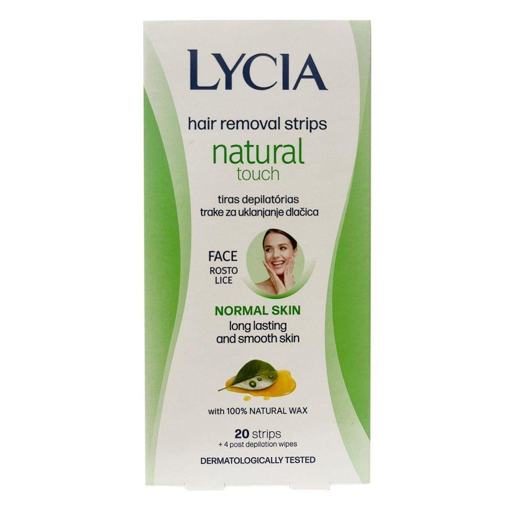 Lycia Prirodni Dodir Trake za Depilaciju Lica 20 Kom Prirodni Vosak Za Sve Tipove Kože