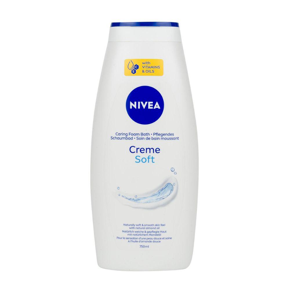 NIVEA Creme Soft Caring Foam Bath – Gentle Almond Oil Foam Bath – 750 ml