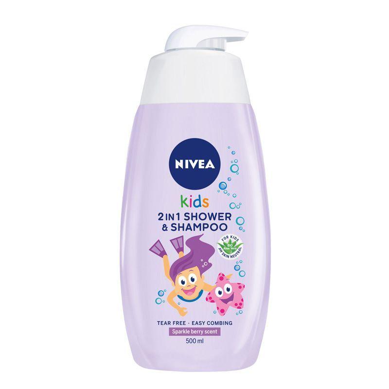 NIVEA Kids 3u1 gel za tuširanje, šampon i regenerator za devojčice – 500ml