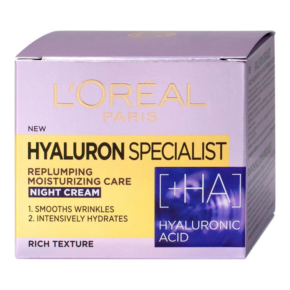 Noćna hidratantna krema za vraćanje volumena 50 ml Hyaluron Specialist L Oreal Paris