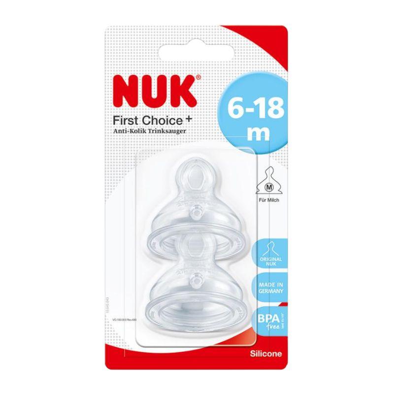 NUK First Choice+ silikonska cucla M (6-18 meseci) – Set od 2 komada