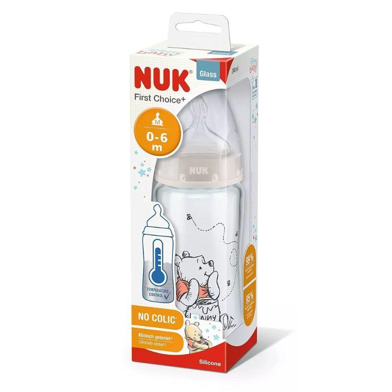 NUK First Choice+ staklena flašica 240 ml Disney sa indikatorom temperature