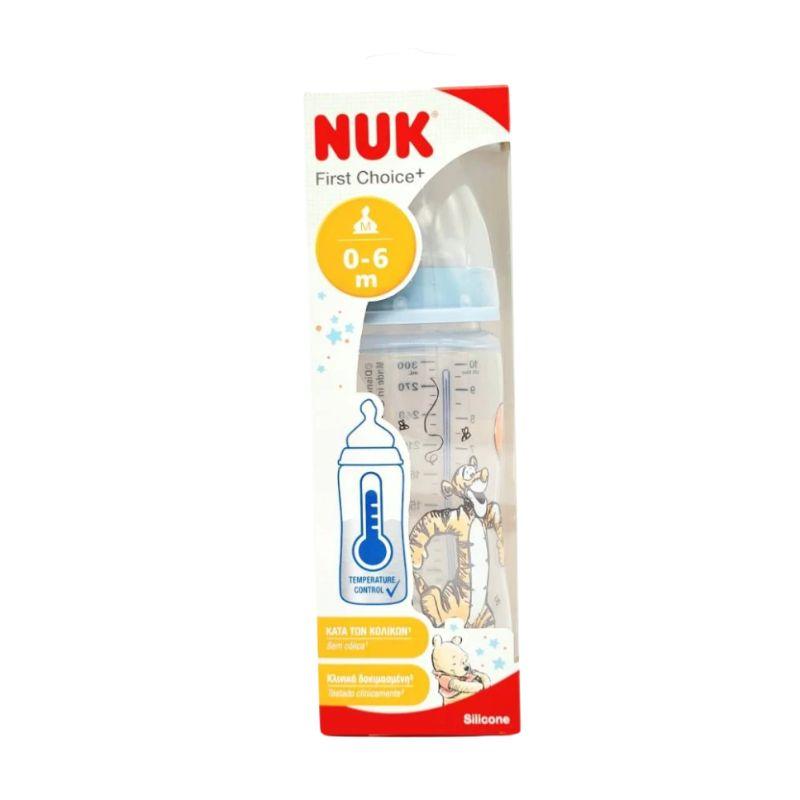 NUK First Choice+ Winnie the Pooh plastična flašica 300 ml sa indikatorom temperature M (0-6 meseci)