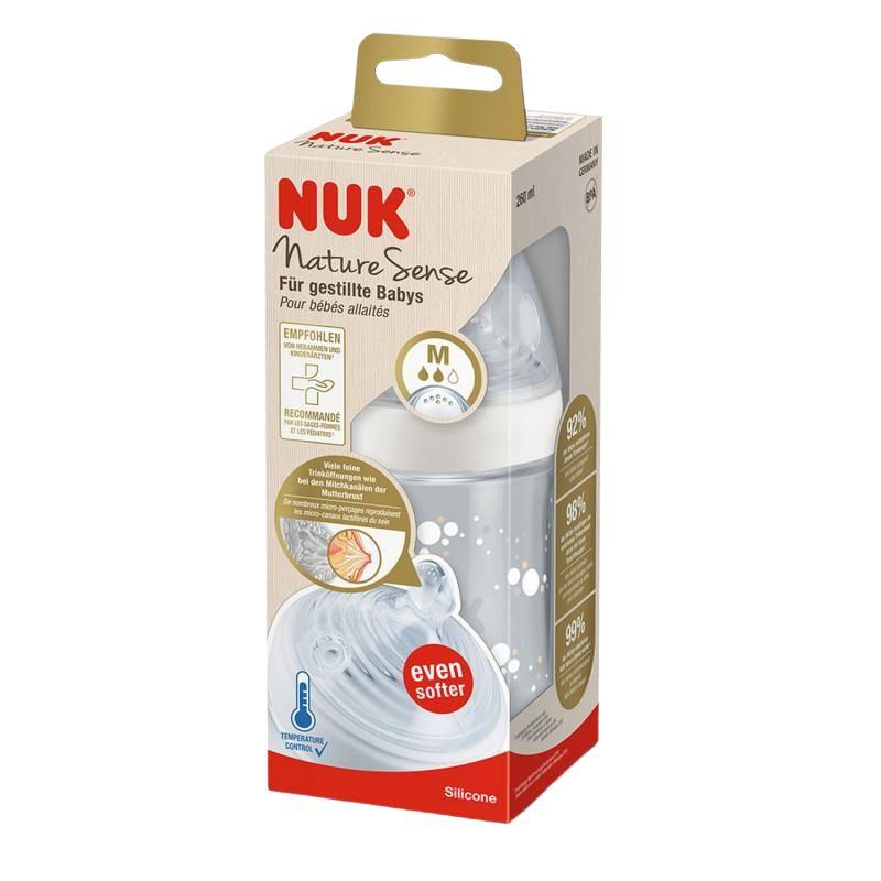 NUK Nature Sense plastična flašica sa indikatorom temperature, 260 ml, veličina M