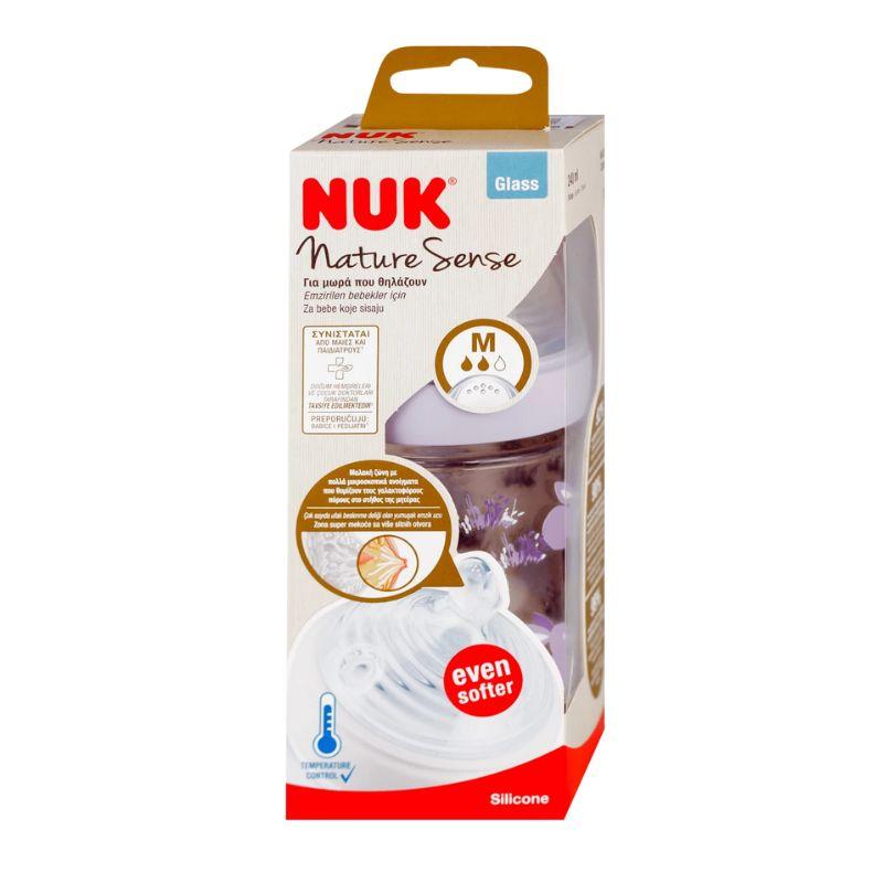 NUK Nature Sense staklena flašica za bebe – Veličina M (240 ml)