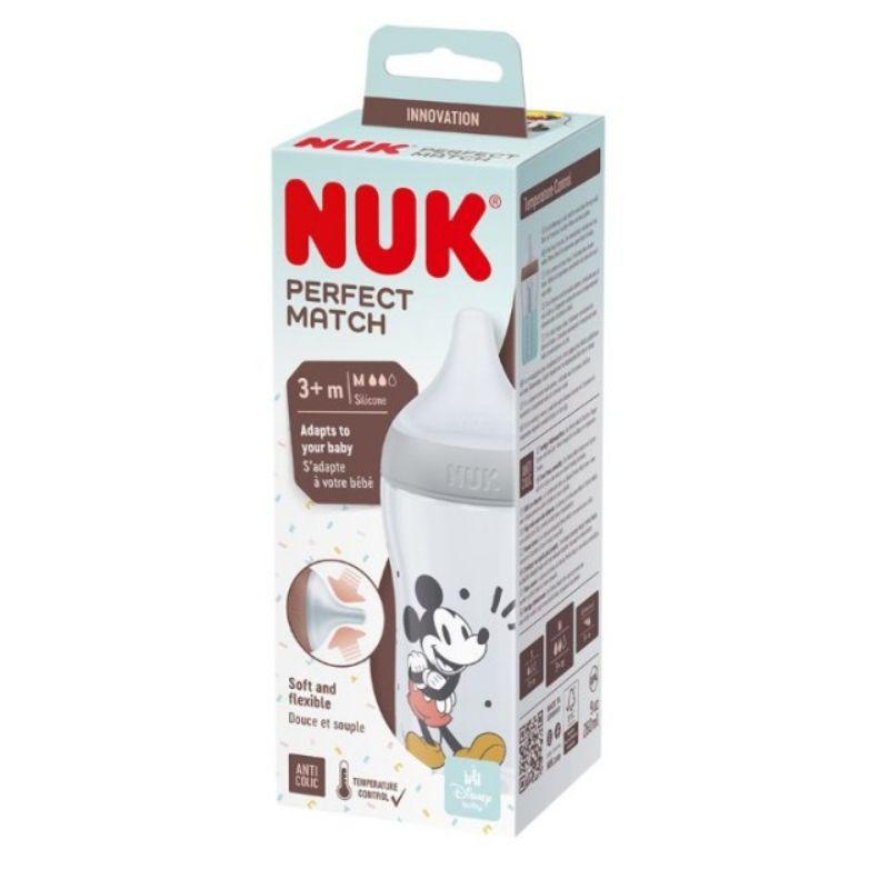 ​NUK Perfect Match plastična flašica sa indikatorom temperature, 260 ml, veličina M (3+ meseci)​