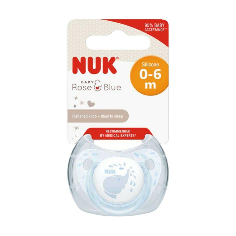 NUK silikonska varalica Blue 0-6m u higijenskoj kutijici