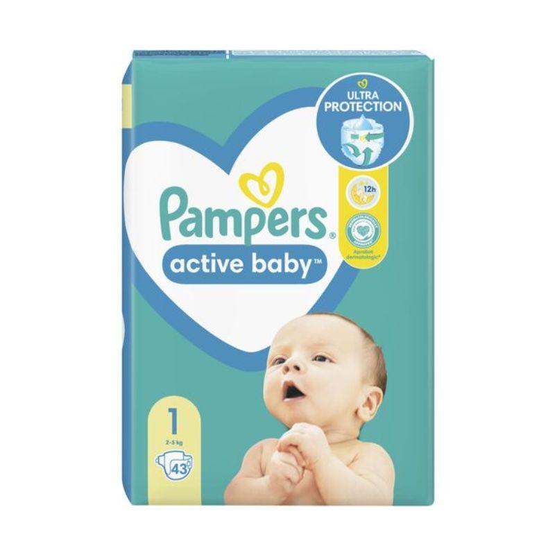 Pampers Active Baby veličina 1 pelene za bebe (2-5 kg, 43 komada)