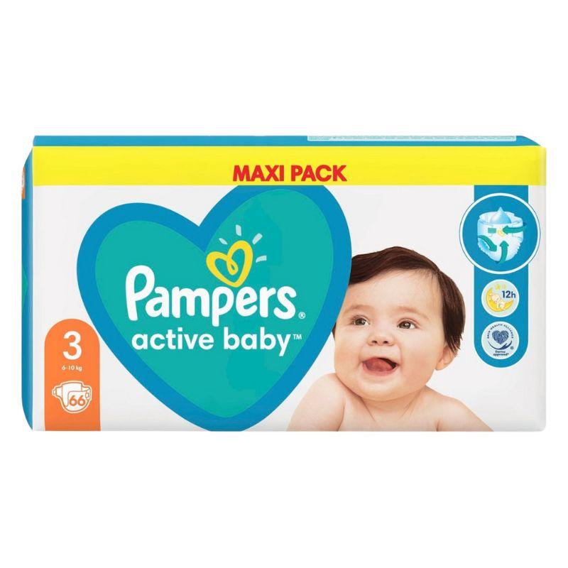 Pampers Active Baby veličina 3 pelene za bebe (6-10 kg, 66 komada)