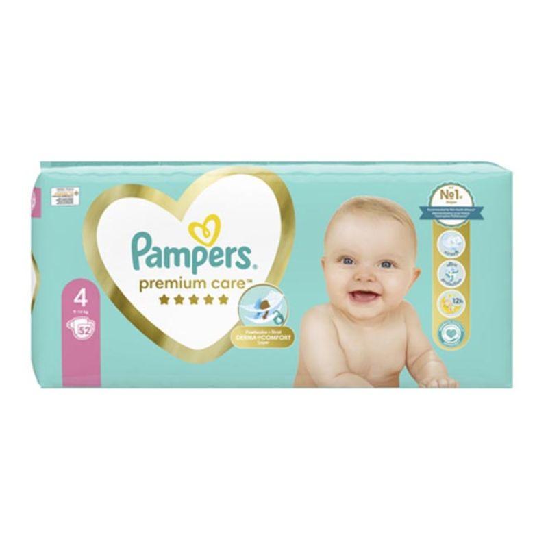 Pampers Premium Care veličina 4 pelene za bebe (9-14 kg, 52 komada)