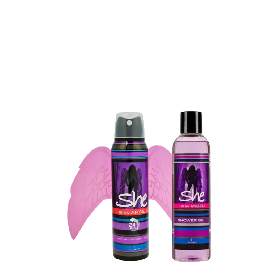 Poklon set ženski She is Angel (Gel za tuširanje 250ml i Dezodorans 150ml)