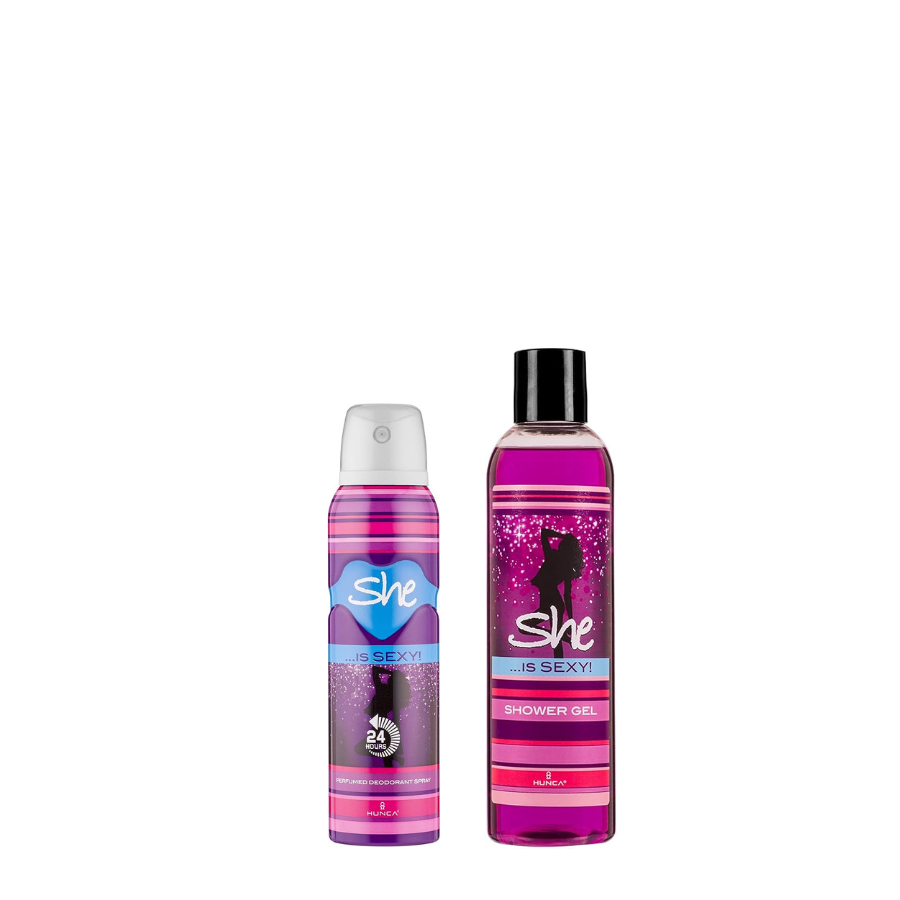 Poklon set ženski She is SEXY(Gel za tuširanje350ml i Dezodorans 150ml)