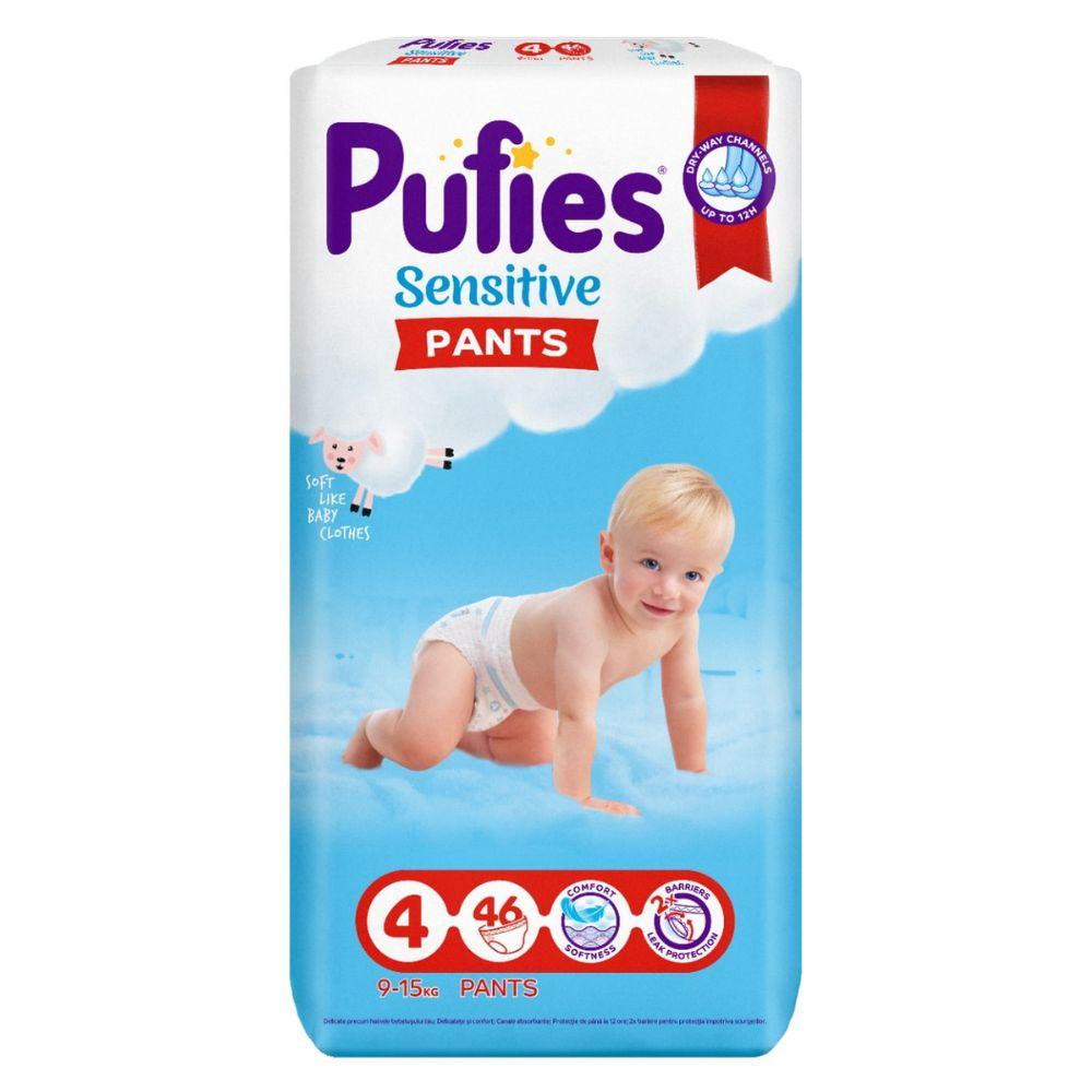 Pufies Pelene gaćice Sensitive - veličina 4 (9–15kg) 46 kom 