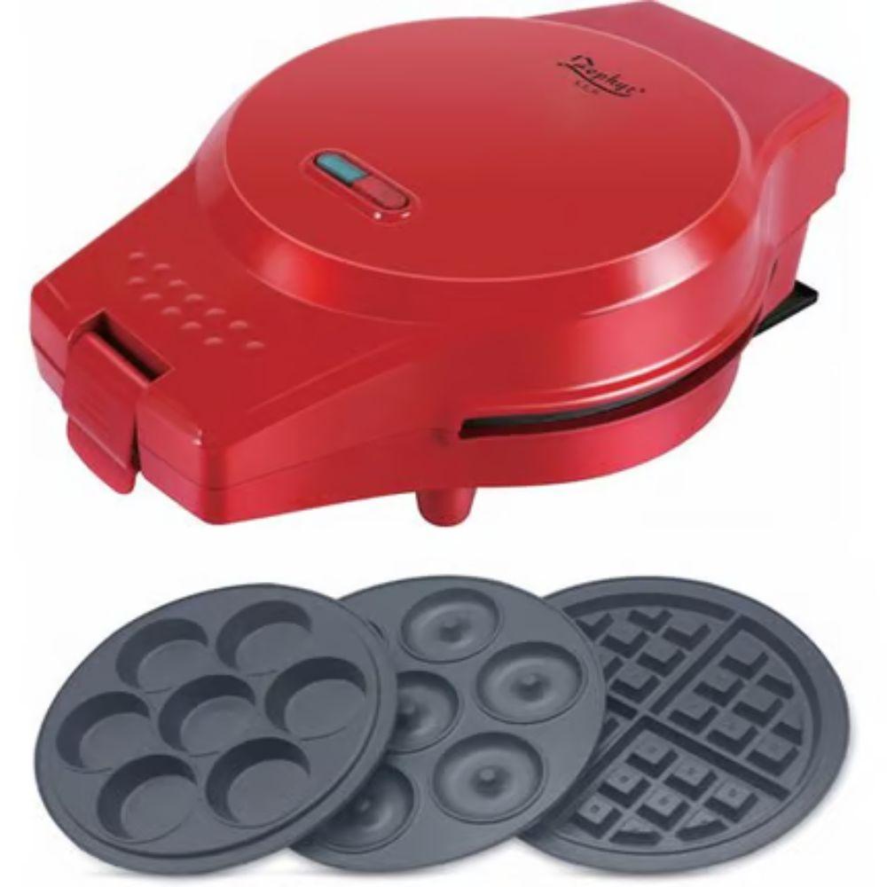 Rosberg RP51442GH 3u1 Aparat za galete, mafine i krofnice – Crveni, 800–1000W