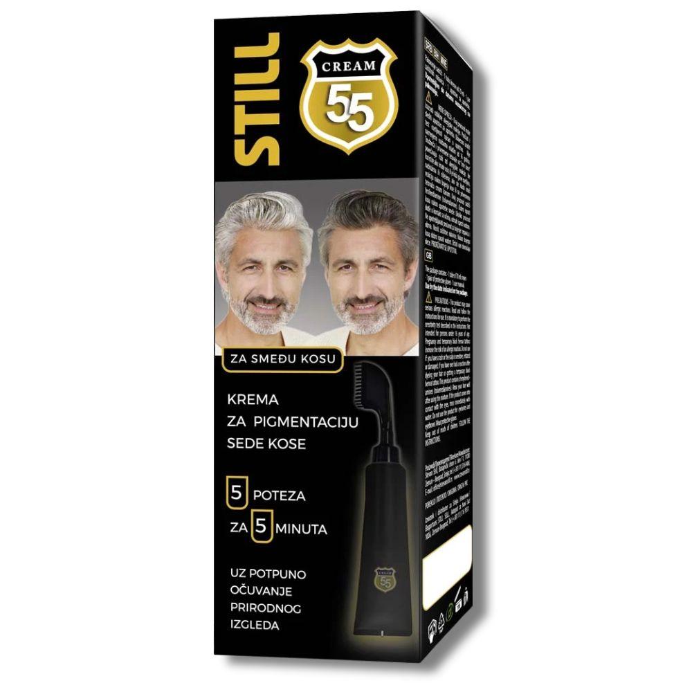 STILL Cream 55 krema za prekrivanje sede kose smeđa 70g