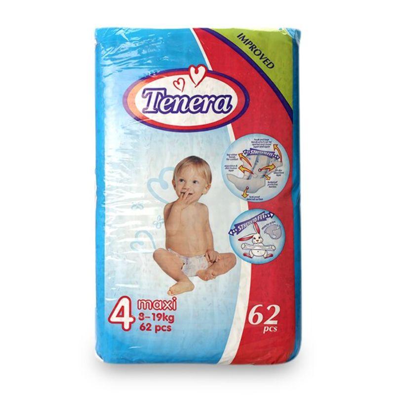 Tenera Maxi pelene za bebe – Veličina 4 (8–19 kg), 62 komada