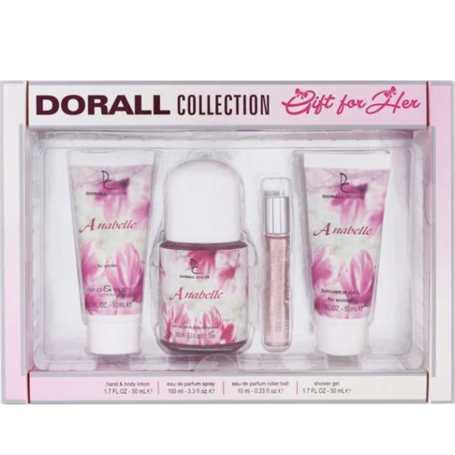 Toaletni set ANABELLE 4/1 Set (Losion za ruke i telo 50ml-EDP 100ml-EDP 10ml-Gel za tuširanje 50ml) Dorall collection