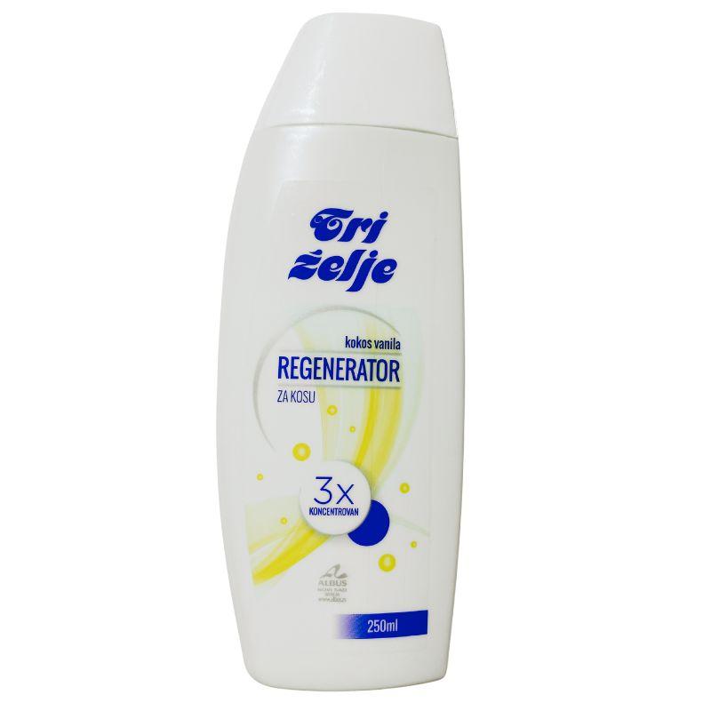 TRI ŽELJE Regenerator za kosu - Kokos & Vanila, 250ml