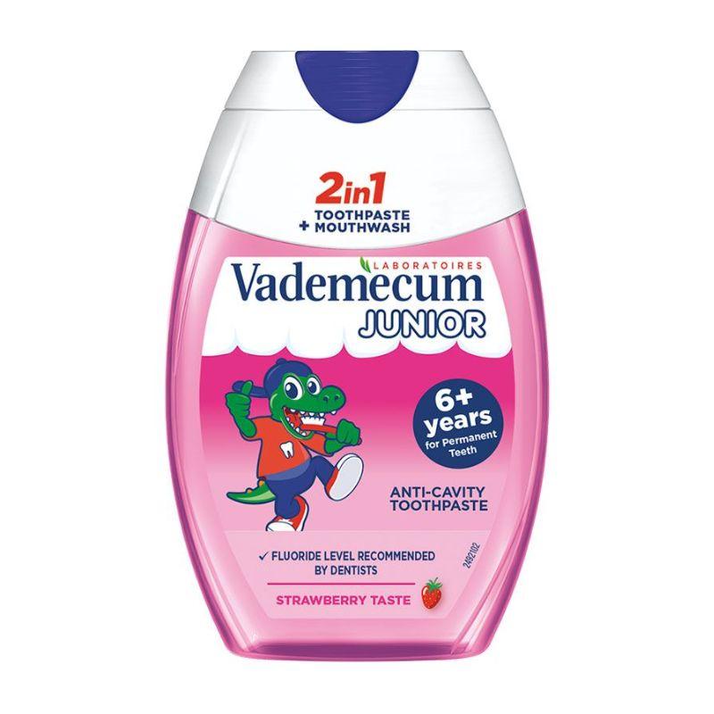 Vademecum Junior 2u1 dečija pasta za zube – jagoda, 75 ml