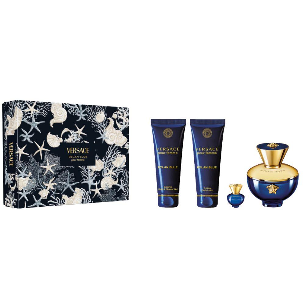 Versace Dylan Blue Pour Femme Set (EDP 100 ml + Body Lotion 100 ml + Shower Gel 100 ml + EDP 5 ml)
