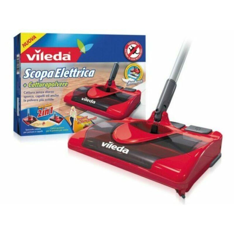 Vileda Scopa Elettrica + Catturapolvere Ricaricabile 2 in 1